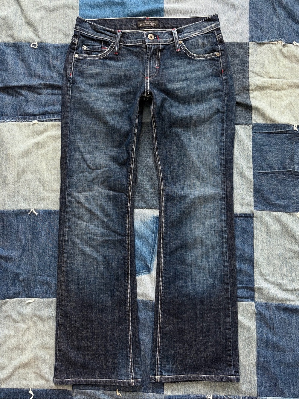 Y2K Low Rise Bootcut James Cured by Seun Bandit Dark Denim jeans size 28